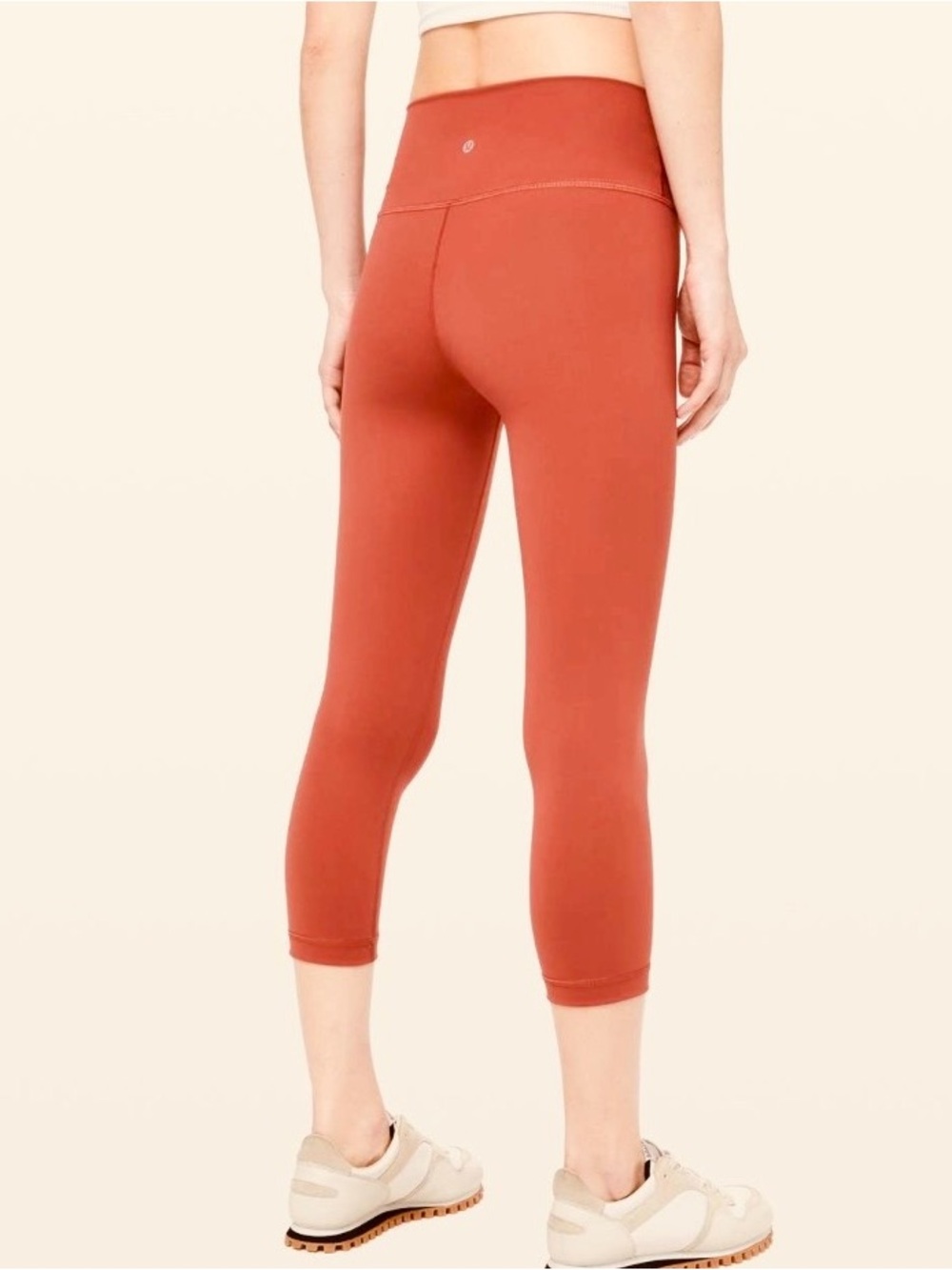 Lululemon Wunder Under Crop High-Rise Leggings Size 6 W6ATTS Orange 21 Inch
